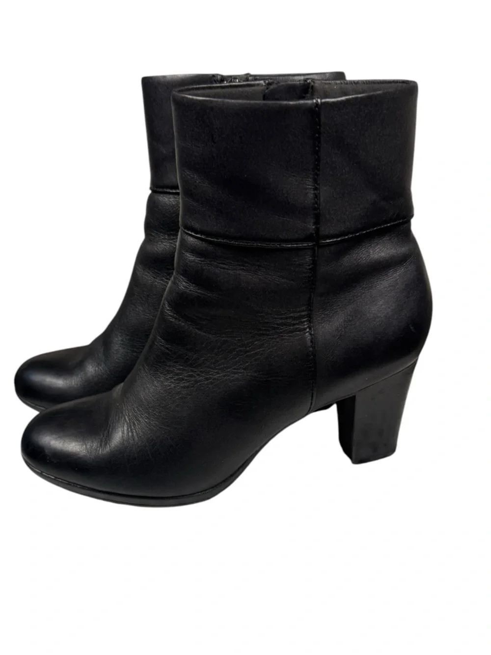 Clarks Collection Kalea Lynn Black Leather 3” Heel bangle Boots 7.5